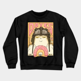 donut, doyes. cat with tank helm. Crewneck Sweatshirt